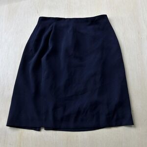 Valerie Stevens Petites Skirt Womens 8P Navy Stretch Pencil Knee Length Lined
